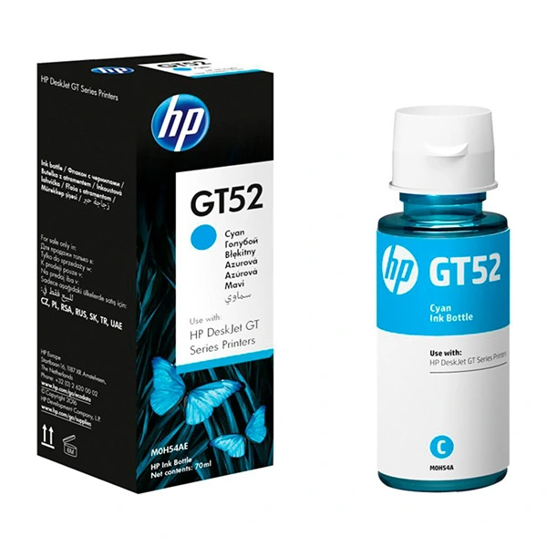 Bouteille d'encre HP GT52 Cyan d'origine M0H54AE