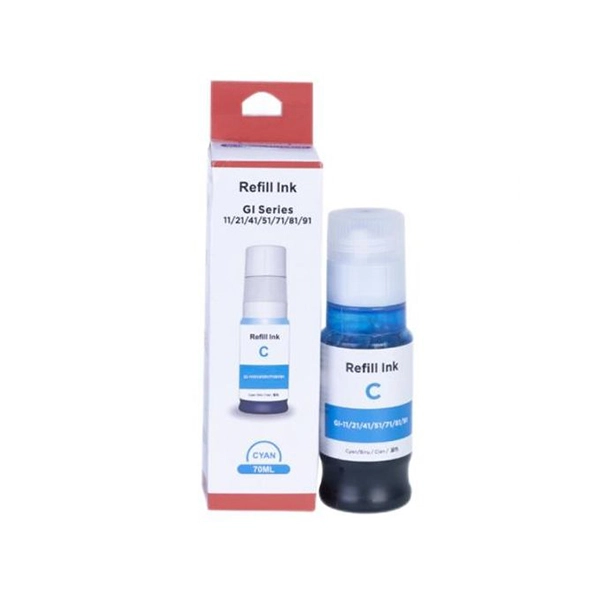 Bouteilles d'encre Refill Ink Printer CYAN compatible avec CANON a réservoir GI11 GI21 GI41 GI51 GI71 GI81 GI91 Canon Pixma G2160 et G3160