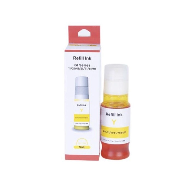 Bouteilles d'encre Refill Ink Printer Yellow compatible avec CANON a réservoir GI11 GI21 GI41 GI51 GI71 GI81 GI91 Canon Pixma G2160 et G3160
