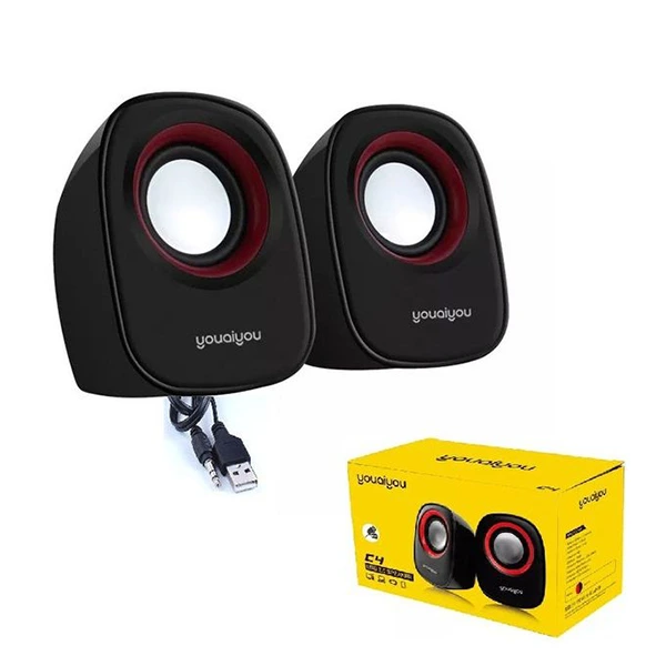 [WP-10164] Haut Parleurs Youaiyou C4 Stereo Speakers multimédia Pc 3.5w -Jack -Usb