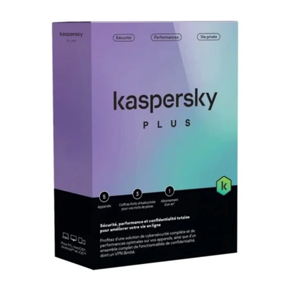 [KL10428BEFS-SLIMMAG] Kaspersky Plus (Internet Security) - 5 Postes / 1 an - KL10428BEFS-SLIMMAG