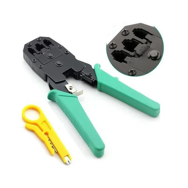 [WP-12340] Pince à Sertir RJ45 RJ12 RJ11 Multifonction avec Découpe et Dénudage - Outil Réseau et Téléphonie Professionnel