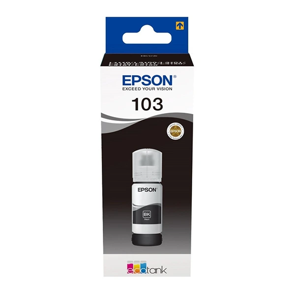 [C13T00S14A] Epson 103 Noir - Bouteille d'Encre d'Origine pour Imprimantes EcoTank - 65ml