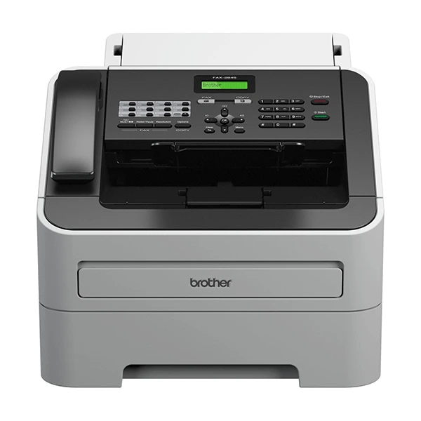 [8x5e0500105] Brother FAX-2845, Télécopieur Laser Monochrome avec Combiné Téléphonique, Modem 33,6 Kbps, Chargeur 30 Feuilles, Mémoire 400 Pages, Copie 20 ppm