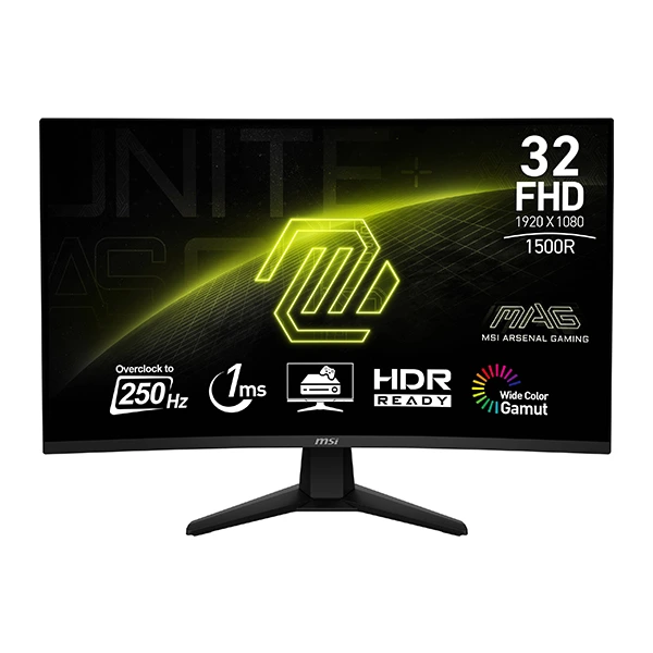 [9S6-3DD41M-010] Écran Gaming MSI MAG 32C6X 32" Full HD, Courbure 1500R, 250Hz, 1ms, Adaptive-Sync, DisplayPort & HDMI - 9S6-3DD41M-010