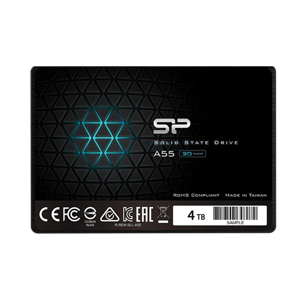 Disque Dur INTERNE Silicon Power 4To SSD A55 – Technologie 3D NAND, SLC Cache, Performance Boost, SATA III, SP004TBSS3A55S25