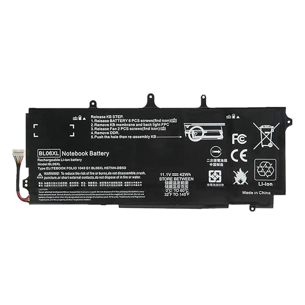 [BL06XL] Batterie HP BL06XL 42Wh 11.1V Li-ion pour EliteBook Folio 1040 G0/G1/G2 - Remplacement Compatible HSTNN-DB5D / IB5D / W02C