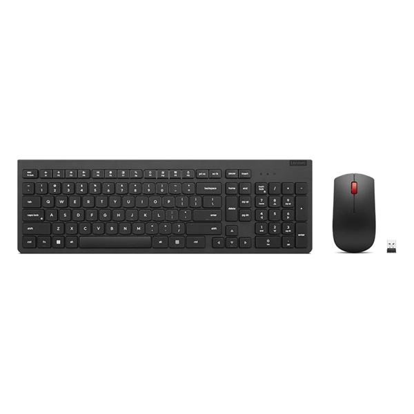 Combiné Professionnel Lenovo Essential Gen2 - Clavier AZERTY et Souris Sans Fil 2,4 GHz avec Sécurité AES et Haute Autonomie